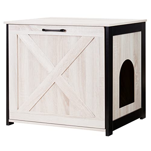 DWANTON Möbel versteckt Gehäuse wendbarer Eingang kann auf der linken oder rechten Seite sein Indoor Katzenbox Holz Waschraum Nachttischß