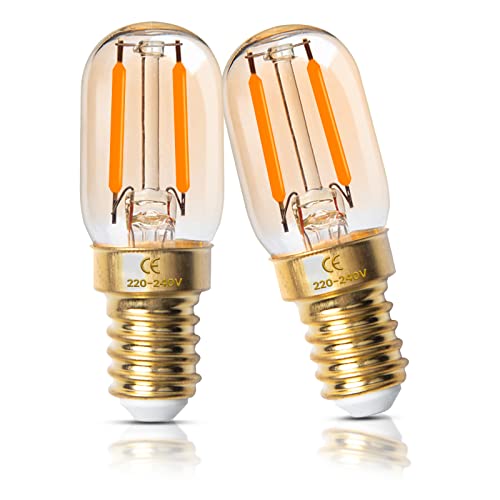 Luxvista 2WÃ¼hbirnen UltraÃŸ 2200K Vintage Amber Glas T22 Mini Lampen SES 150 Lumen 15W 20W Ã„quivalent 2