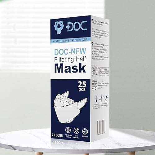 DOC 25 Gesichtsmasken zertifiziert EU kein Ventil für 5 Sofas de Schutz gegen Staub und Partikel 25