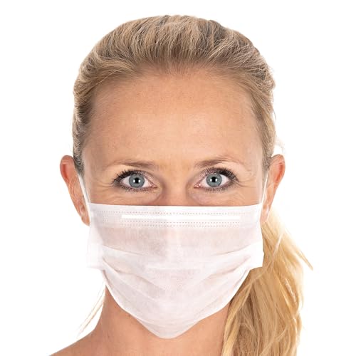 FRANZ MENSCH 2000 Stück Hygostar Mundschutz Civil Use 2-lagig PP weiß L 17 5 cm B 9cm Karton Mundschutz Einwegmasken OP-Masken