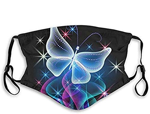 Youning Kinder Mundschutz mit Motiv Schmetterling Bandana Waschbar Mundschutz Multifunktion Mundschutz wiederverwendbar Atmungsaktiv Sport Halstuch Bunt 3D Drucken Earloop-Schal A11