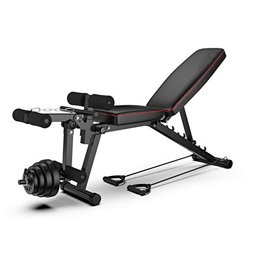 GJXJY Hantelbank mit Beincurler Multifunktion Training Fitness Bank Übungsbank Bizepstraining und Rückentrainer Beinhalterung für Bauchtraining Sit up Bench Weight