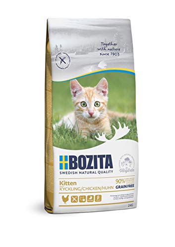 BOZITA Kitten Getreidefrei Hühnchen - Trockenfutter für Kitten junge Katzen und säugende Muttertiere 2 kg
