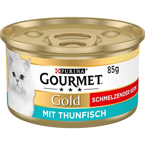 PURINA GOURMET Gold Schmelzender Kern Katzenfutter nass mit Thunfisch 12er Pack 12 x 85g