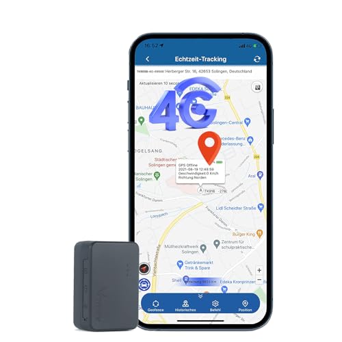Mini 4G GPS Tracker 30 Tage Standby Magnetischer Ortungsgerät mit Echtzeit-Tracking Kinder Auto Motor Wohnmobil Fahrrad Boot - ABO erforderlich