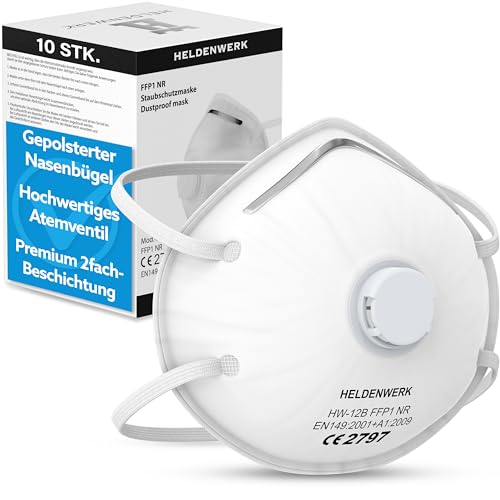 HELDENWERK im   Atemmaske   Perfekt anpassbare FFP1 Mundschutz   für Schleifen etc