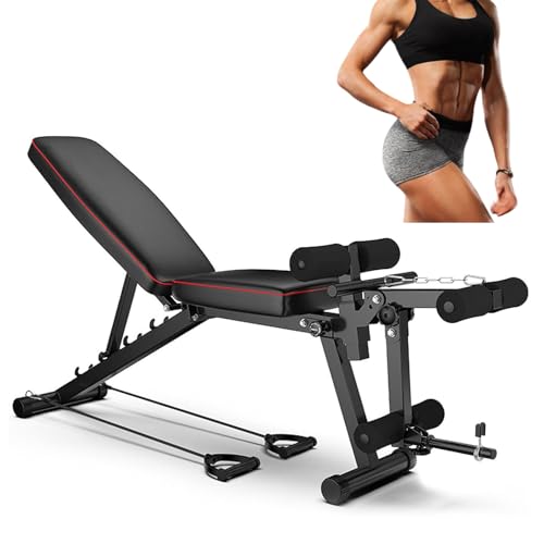 Weight Bench Adjustable Hantelbank Mit Beincurler Und Beinstrecker Fitnessbank for Full Body Workout Multi-Purpose Incline Decline Workout Bench for Home GymBlack 48 118 111CM