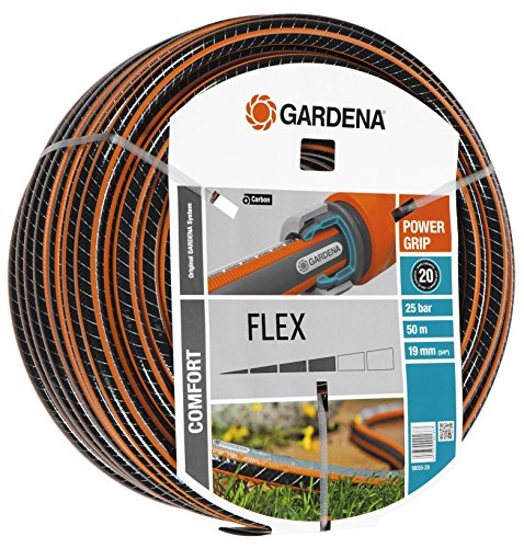 Gardena Comfort FLEX Schlauch 19 mm 3 4 Zoll 50 m Formstabiler flexibler Gartenschlauch mit Power-Grip-Profil aus hochwertigem Spiralgewebe 25 bar Berstdruck ohne Systemteile 18055-20