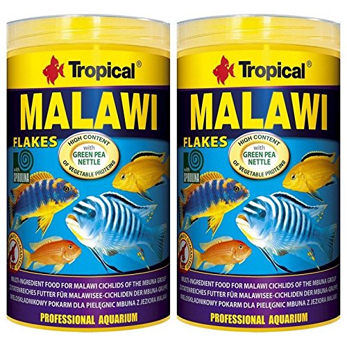  2 Stück 1 Liter Malawi Flocken Doppelpack 2 er Set Cichlid Malawi Fischfutter