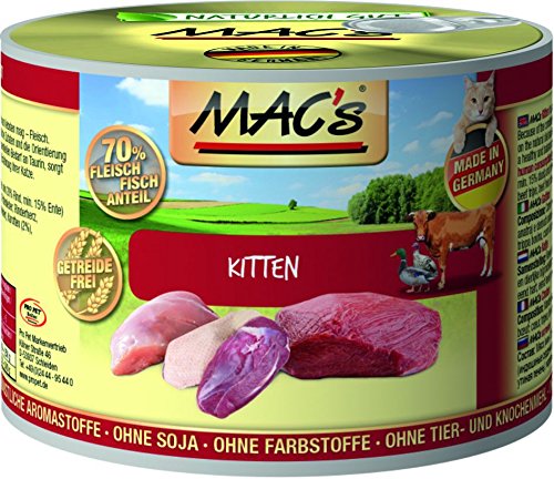 MAC s Cat Kitten Pute Rind Ente getreidefrei 6 x 200 g