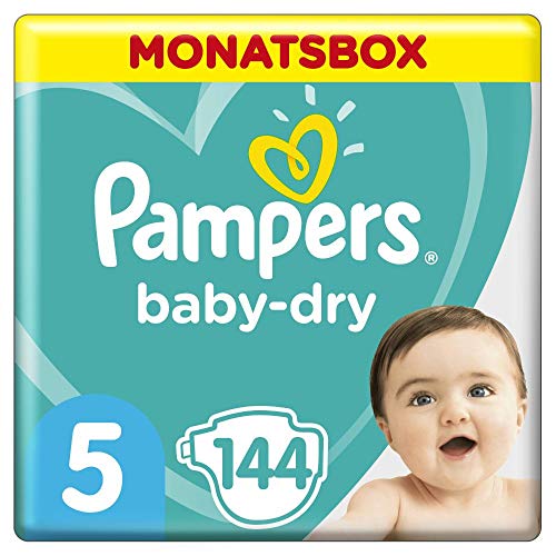Pampers Baby-Dry Windeln, Gr. 5, 11kg-16kg, Monatsbox (1 x 144 Windeln)