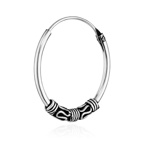 NKlaus Einzel 925 STERLING SILBER Keltische Celtic Gothic Creole 19mm 7256