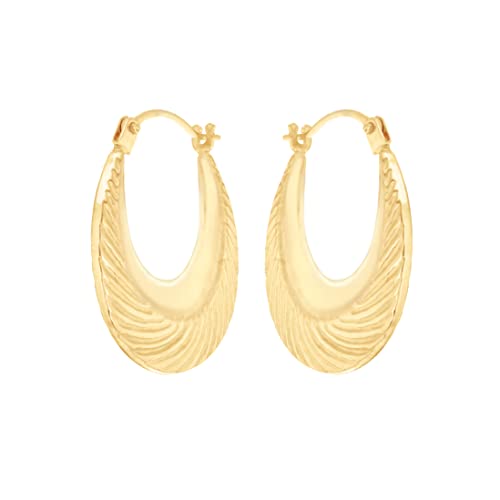 CARISSIMA Damen-Creolen 9 Karat 375 Gelbgold kurz Swirl 1.53.7459