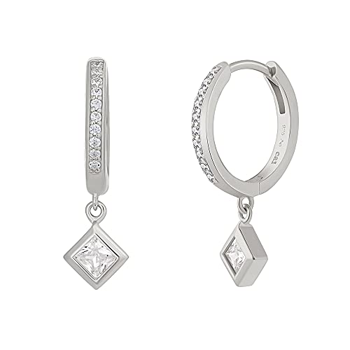 cai Damen Creole 925 - Sterling Silber 2 2cm Glänzend Zirkonia weiß 360210263