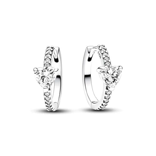 Silber Ohrring Funkelnde Creolen Reihe Creolen Ohrringe Pandora Ohrring Feine Frauen Schmuck