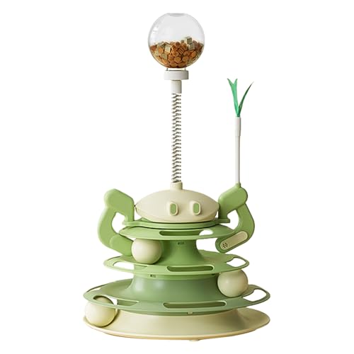 Katzen Track Spielzeug 3-Ebenen Rollturm Mit Angel Interaktives Katzenspielzeug Für Entspannungsbereich Eingang Zuhause Wohnzimmer Ecke Spielzone Küche Und