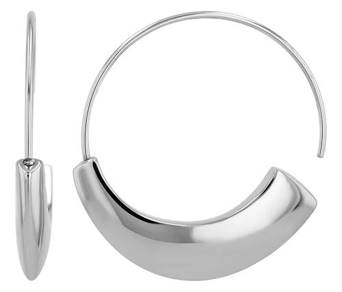 Akzent Wasserfeste Edelstahl Ohrringe Creolen in Silber für Damen 100% Wasserfest Hautverträglich