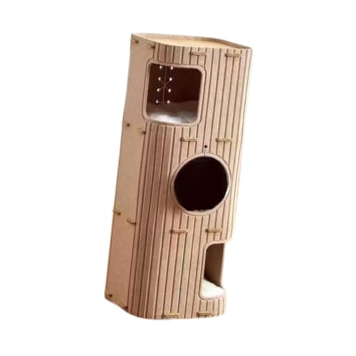 Fzaqwen Katzenbaum Indoor Katzen Kletterstruktur Nest Ruhebereich Kratzbaum Braun