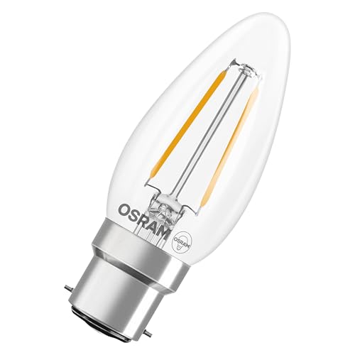 Osram LED-Lampe Star Kerzenform B25 Filament 2700 K warmweiß 1 8 W B22d klar 250 lm 15.000h für Tischleuchten dekorative Einbauten