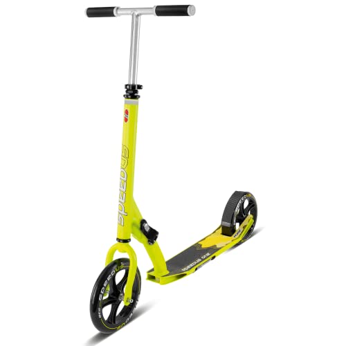 Puky SPEEDUS ONE Street Scooter sicherer für Kinder ab 4 5 Jahren rutschfestes Trittbrett kompakt zusammenklappbar Gelb