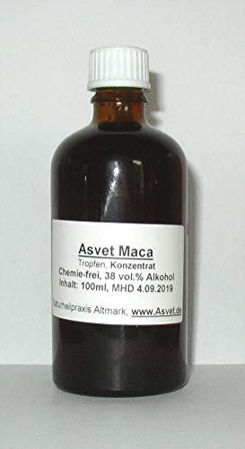 Asvet 100ml Maca Tinktur Tropfen Zubereitung ohne Chemie handgemacht 100% vegan und natürlich