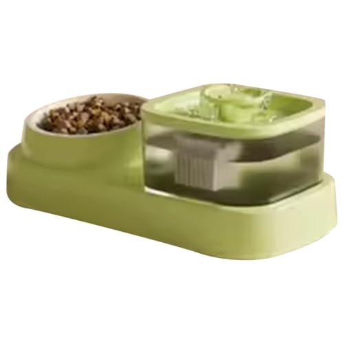 Muuookka Futterautomat für Haustiere 2-In-1 Automatischer Filter Stummschaltung für Katzentränke Umwälzfiltersystem Grün