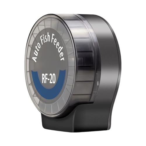 dewdat Aquarium Feeder Intelligente 6-Stufen Steuerung Automatischer Fischfutterautomat 150ml Timer Für Desktop Büro Zuhause Fütterung Von Schildkröten Fröschen Axolotl