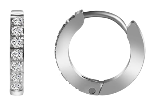 Akzent Wasserfeste Edelstahl Ohrringe Creolen in Silber für Damen 100% Wasserfest Hautverträglich