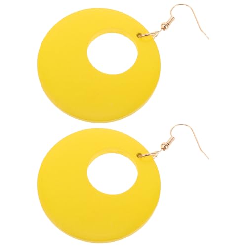 Baluue 1 Paar Leichte Geometrische Holz Ohrringe für Damen Große Baumelnde Creolen Retro Tropfen Design Modische Ohrhänger für Alltag und Party