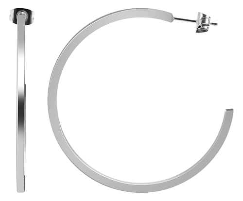 Akzent Wasserfeste Edelstahl Ohrringe Creolen in Silber für Damen 100% Wasserfest Hautverträglich