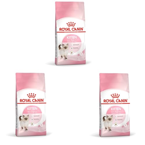 Royal Canin Kitten 3er Pack 3 x 400 g Alleinfuttermittel für Katzenwelpen in der zweiten Wachstumsphase bis zum 12. Monat