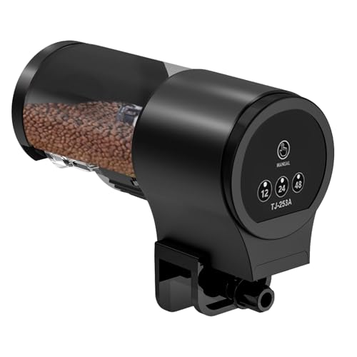 Fierudeng Fischfutterautomat für Aquarium - Automatischer Futterspender für Aquarium 100ml mit 12H 24H 48H Timer für Schwimmendes Fischfutter Ausgabe