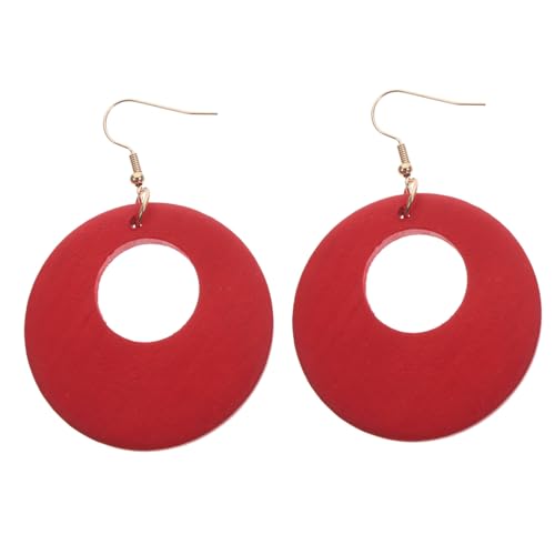 WESIEVYA Holzohrringe Geometrisch Rund Damen Creolen Aus Robustem Holz Leichte Ohrhänger Für Besondere Anlässe Und Festivals