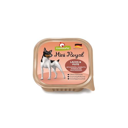 GranataPet Mini Royal Lachs Pute Nassfutter für ohne Getreide ohne Zuckerzusatz Alleinfuttermittel für 11x 150 g