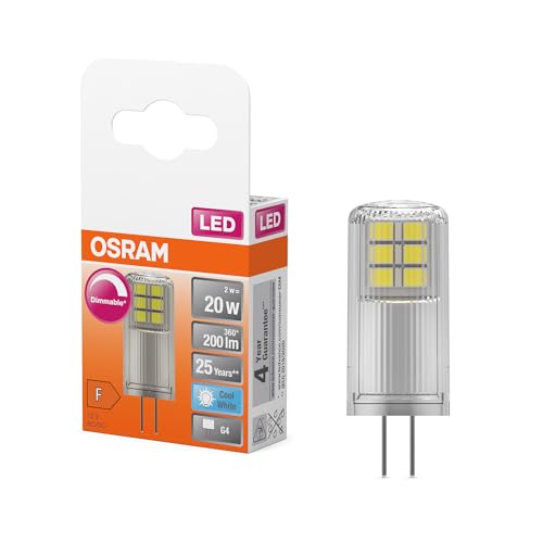 Osram SPECIAL PIN CL 20 LED-Lampe mit Retrofit-Stecksockel G4 dimmbar Pin-Form 2W 200lm 4000K kaltweißes Licht gute Rundumlichtausstrahlung lange Lebensdauer 4 Jahre Garantie