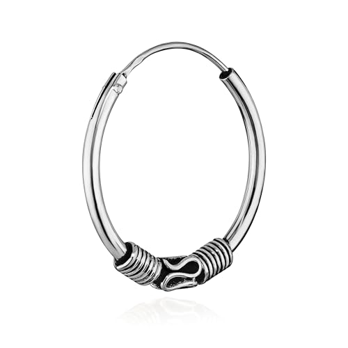 NKlaus Einzel 925 STERLING SILBER Keltische Celtic Gothic Creole massiv 20mm 7263