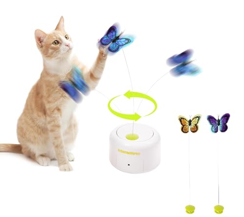 Pet Prime Automatisches Elektronisches Katze Schmetterling Selbstbeschäftigung 360  Drehschmetterling Sensor Modus