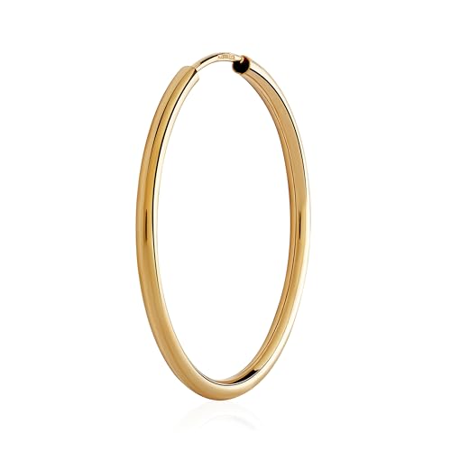 NKlaus Einzeln 585 Gold gelbgold Creole Ohrring Ohrschmuck 1 8mm rund Goldohrring 30mm 9030