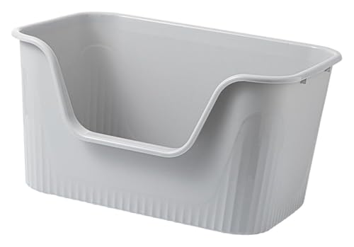 DXZXDJIU Große Katzentoilette Oben offenes Katzenklo mit hohen Seitenwänden for Kätzchen und Katzen Spritzschutz-Design Gray 55x41x27cm
