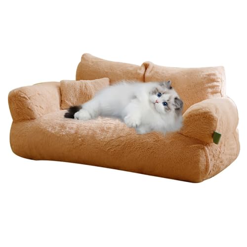 Hajimia Sofas Katzensofa Winter weiche Katze Couch gefüllt mit rutschfestem Katzenfisch-Katzen-Sofa-Bett abnehmbar waschbares Absorption Dampproof Pet Sofa m