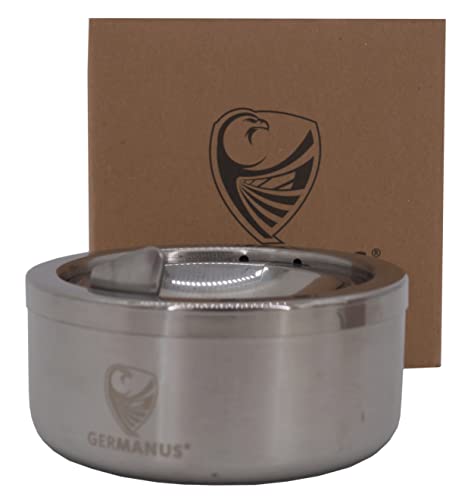 GERMANUS Edelstahl Aschenbecher Windascher