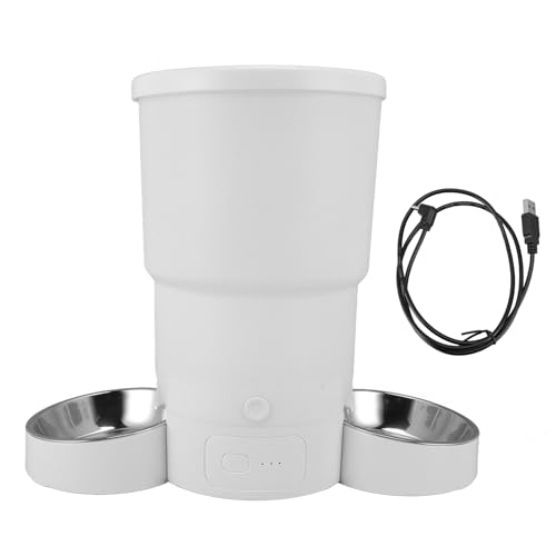 Automatischer Futterautomat für Katzen zeitgesteuerter Tierfutterspender Edelstahlnapf intelligente WLAN-Fernbedienung 5 l Fassungsvermögen