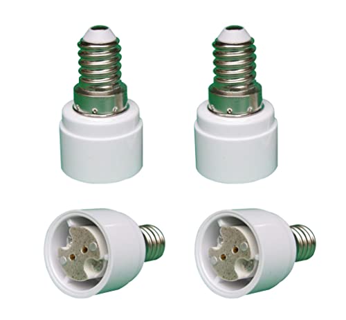 ShuoHui 4x Sockel Adapter E14 auf G4 MR16 GU5.3 GU4 für LED o. Halogen Leuchtmittel Lampe