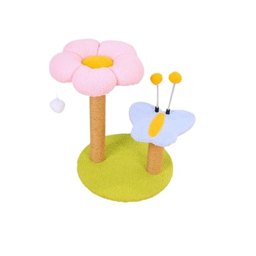 QYNZFAWO Kompatibel mit Katzenklettergerüst Baumturm Sofaschutz Kratzbaum for Katzen Springkratzsäule Blumenspielzeug for Haustiere Butterfly