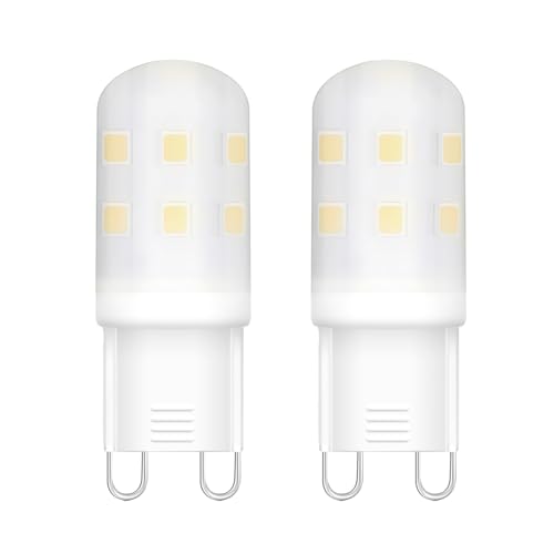 FYHART G9 LED-Glühbirnen 2W G9 Bi-Pin Basis LED-Glühbirnen 230LM AC 220V-240V nicht dimmbar Energiesparglühbirne Äquivalent zu 20W Halogenglühbirne Energieklasse E Warm Weiß 2 Packung
