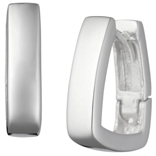 VINANI Klapp-Creolen aus 925 Sterling Silber I Nickelfreie Ohrringe für Damen I Glänzende Oberfläche mit Anlaufschutz I Allergikerfreundlich I Handarbeit in Juweliersqualität I CVG