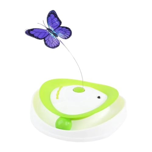 Colcolo Elektronisches interaktives Katzenspielzeug flatternder Schmetterling USB-Haustier lustiger Trackball für kleine mittelgroße und große Katzen