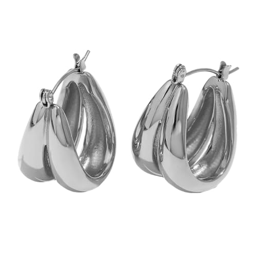 FANSHINUO Elegante Doppel U förmige für wasserdicht Stahl Schmuck Geschenke mit 18 Karat Vergoldung
