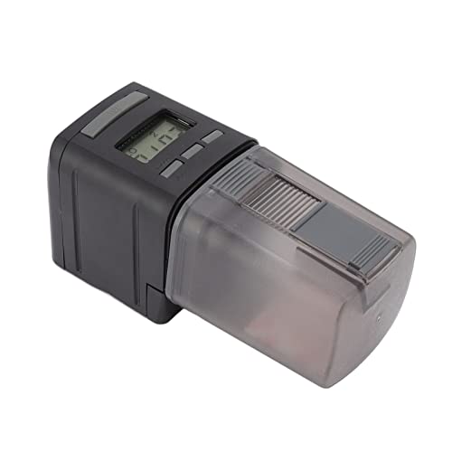 RASTKY Automatischer Fischfutterautomat Idealer Elektrischer Fischfutter-Timer-Futterspender für Aquarien 4 Fütterungen Pro Tag für Geschäftige Arbeitszeiten Trockenbatterie weiß