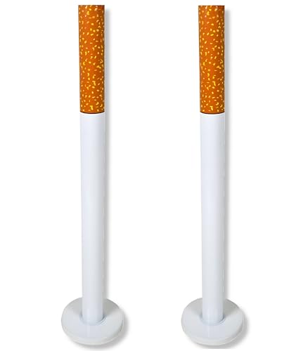 2x Standaschenbecher in Zigarettenform - 72 cm - Freistehender Aschenbecher mit Standfuß - Stehascher Zigarette Ascher für draußen